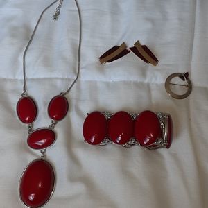 Vintage red set of Jewelry